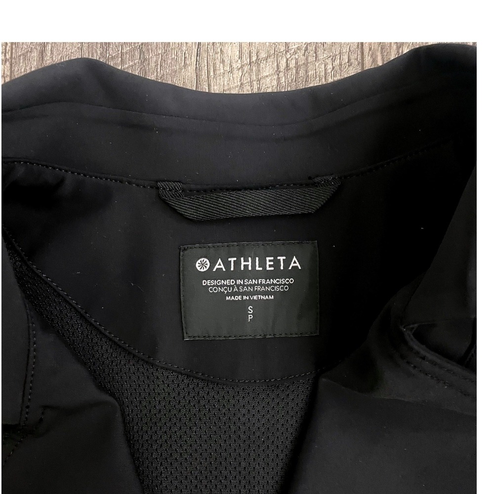 Athleta Stellar Trench Coat Black 842421 Wrinkle Resistant UPF 40+ Womens Small - Picture 6 of 9